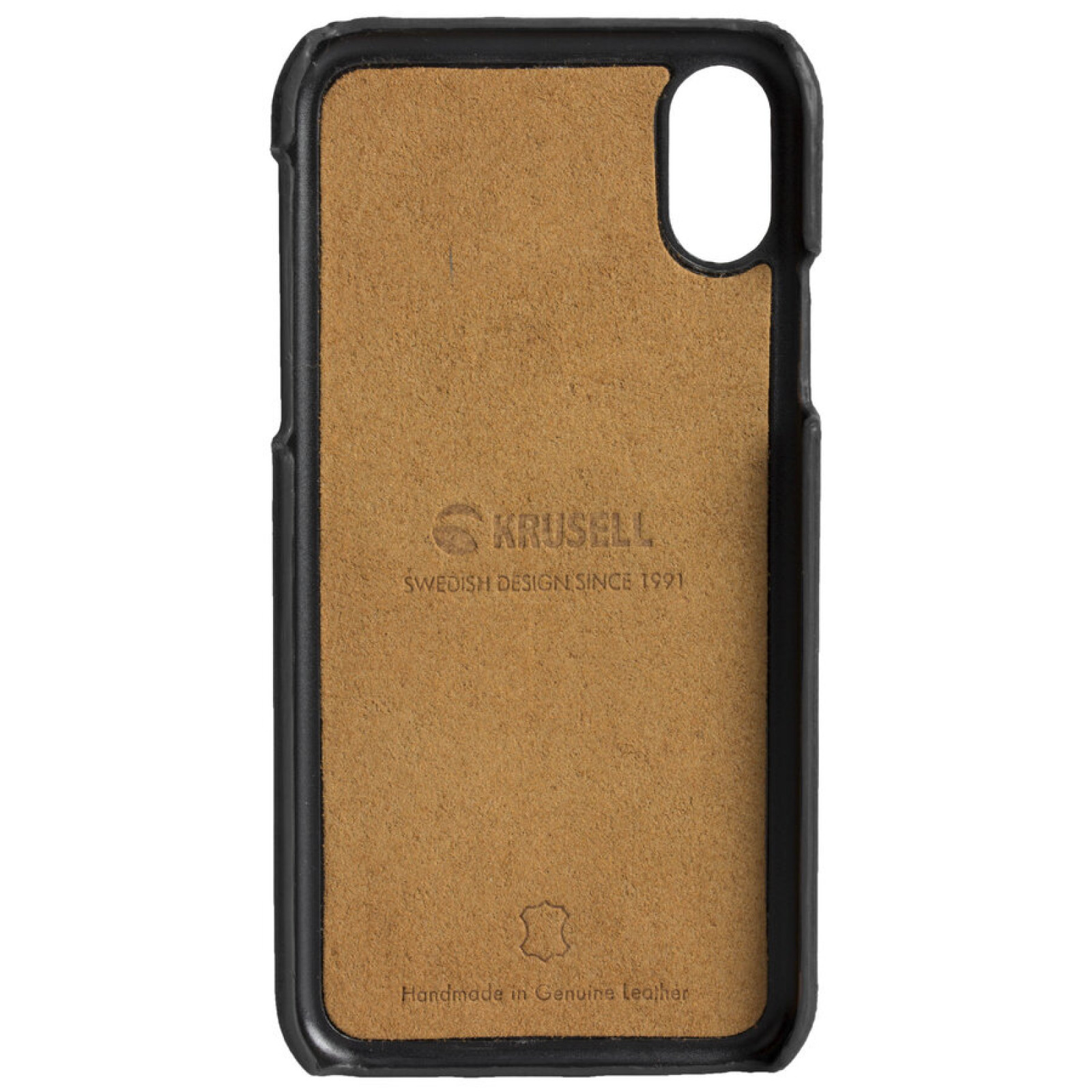 Гръб Krusell Sunne 2 Card Cover естествена кожа за Iphone XR Vintage - Черен