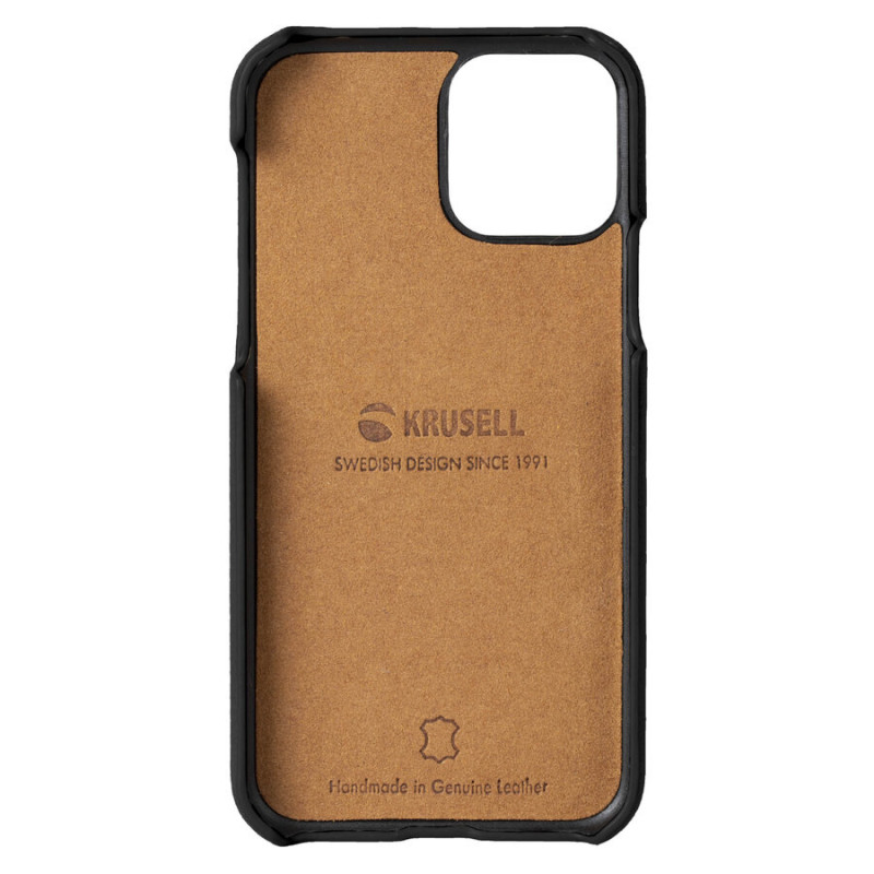 Гръб Krusell Sunne CardCover естествена кожа за Iphone 11 Pro Max Vintage - Черен