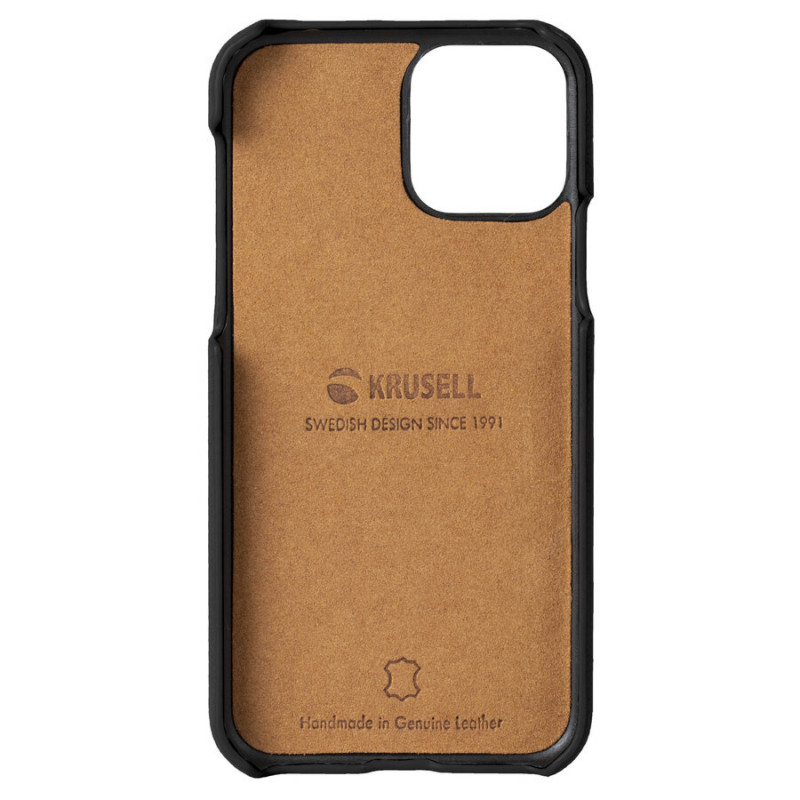 Гръб Krusell Sunne CardCover естествена кожа за Iphone 11 Vintage - Черен