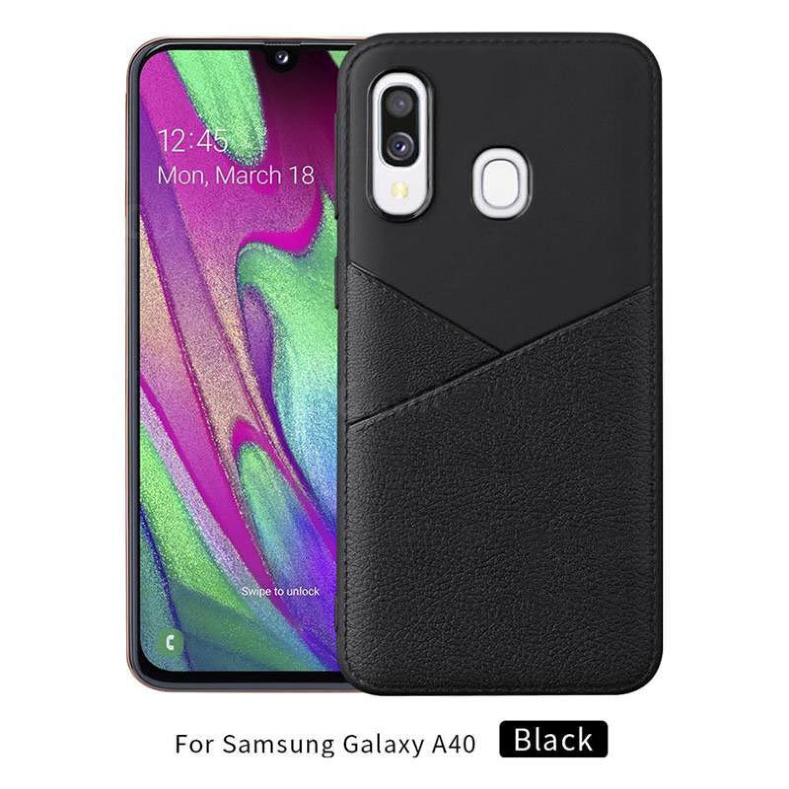 Гръб Tie TPU за Samsung Galaxy A40 - Черен