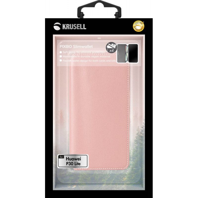 Калъф Krusell Pixbo 4 Card SlimWallet за Huawei P30 Lite - Розов