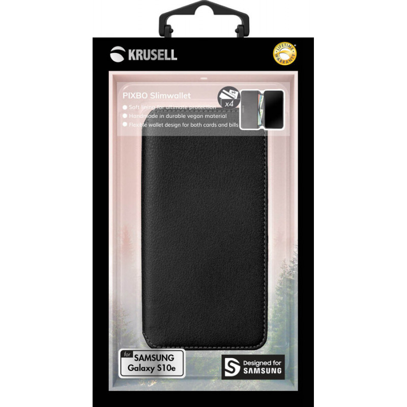 Калъф Krusell Pixbo 4 Card SlimWallet за Samsung Galaxy S10e - Черен