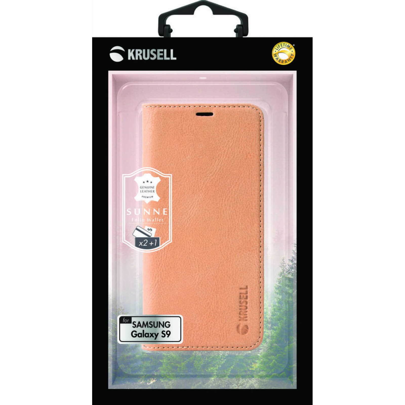 Калъф Krusell Sunne 2 Card Foliowallet естествена кожа за Samsung Galaxy S9 Nude