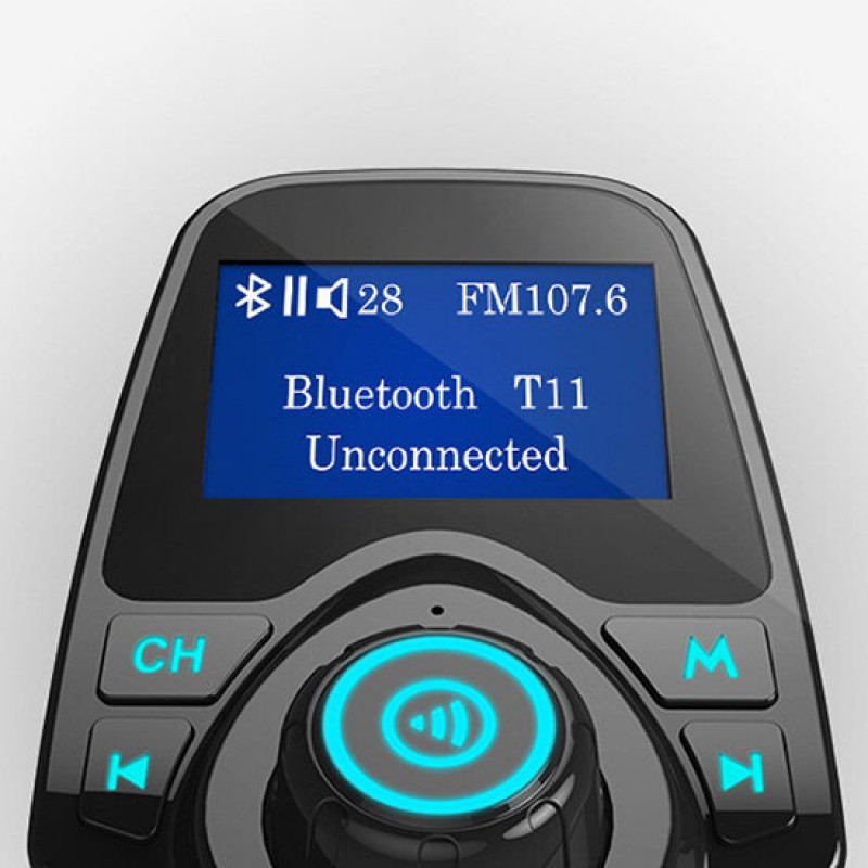 Трансмитер за автомобил TRANSMITER FM T-11 MP3, Bluetooth, 2xUSB, micro SD, AUX