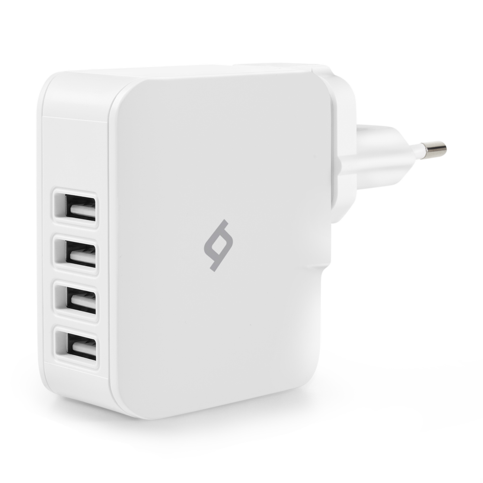 Зарядно Quattro USB Travel Charger, 5.1A, 4 USB Port, без кабел - Бяло