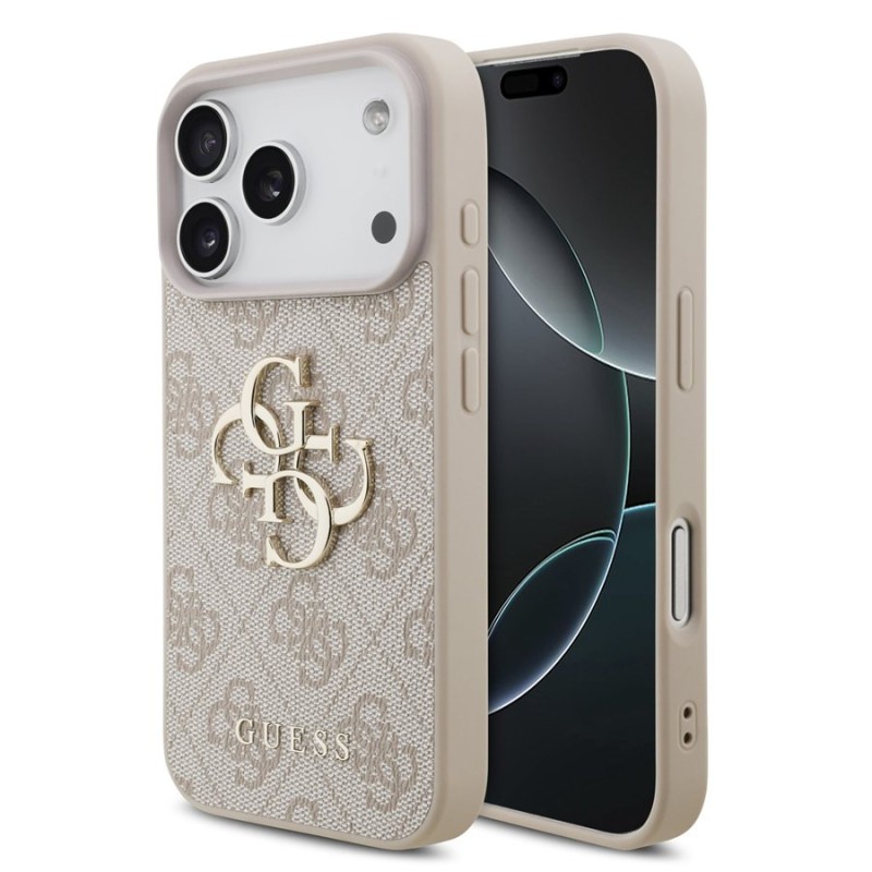 Кейс Guess за iPhone 18 Pro / 17 Pro, PU 4G Metal Logo Case - Розов