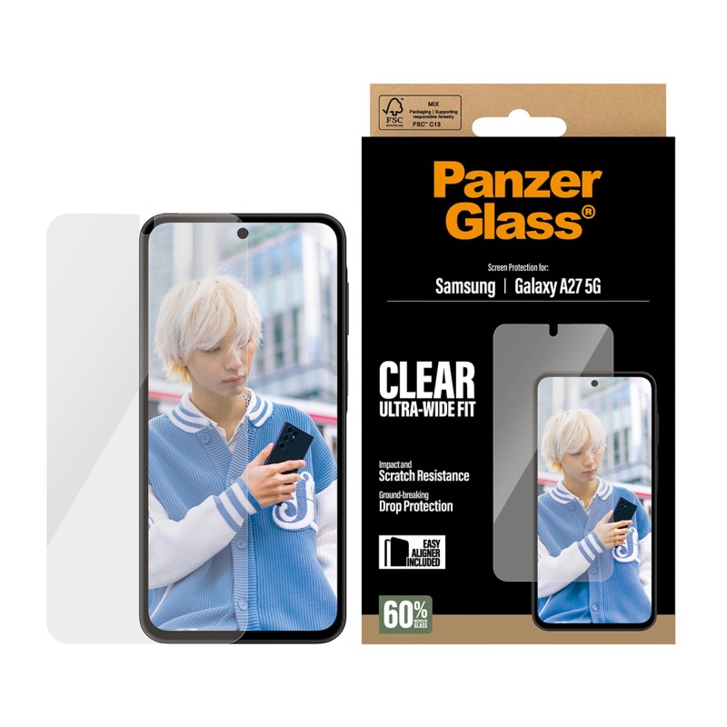 Стъклен протектор PanzerGlass за Samsung Galaxy A27 5G, Ultra-Wide Fit w. EasyAligner - | Phoneplay.bg