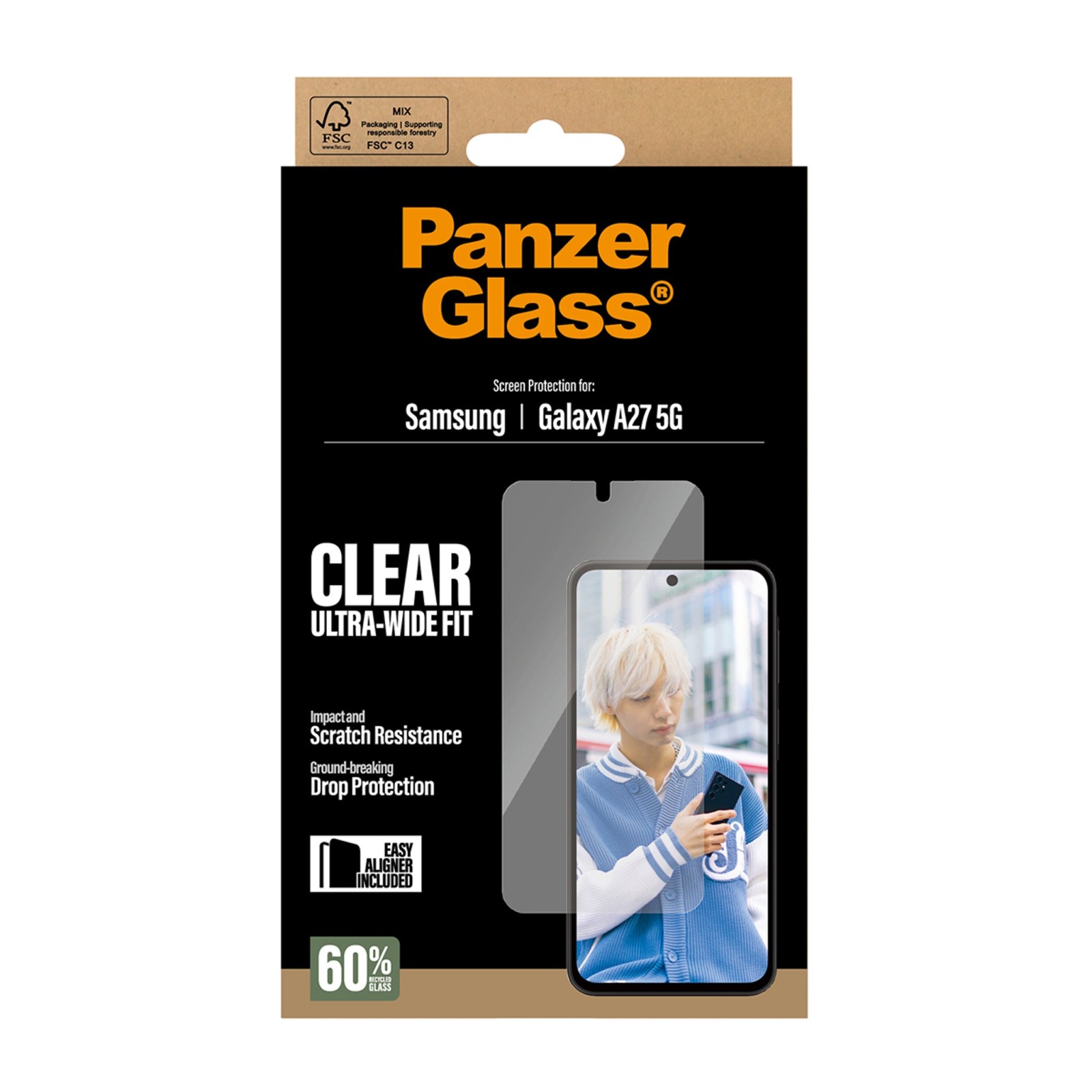 Стъклен протектор PanzerGlass за Samsung Galaxy A27 5G, Ultra-Wide Fit w. EasyAligner - | Phoneplay.bg