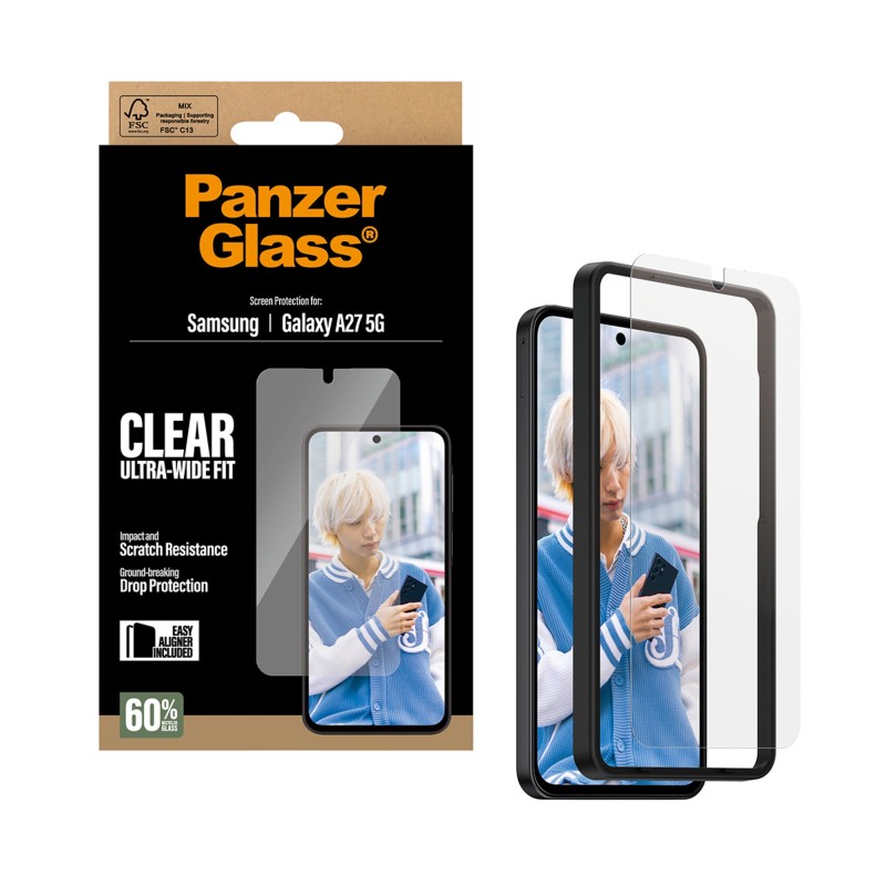 Стъклен протектор PanzerGlass за Samsung Galaxy A27 5G, Ultra-Wide Fit w. EasyAligner - | Phoneplay.bg