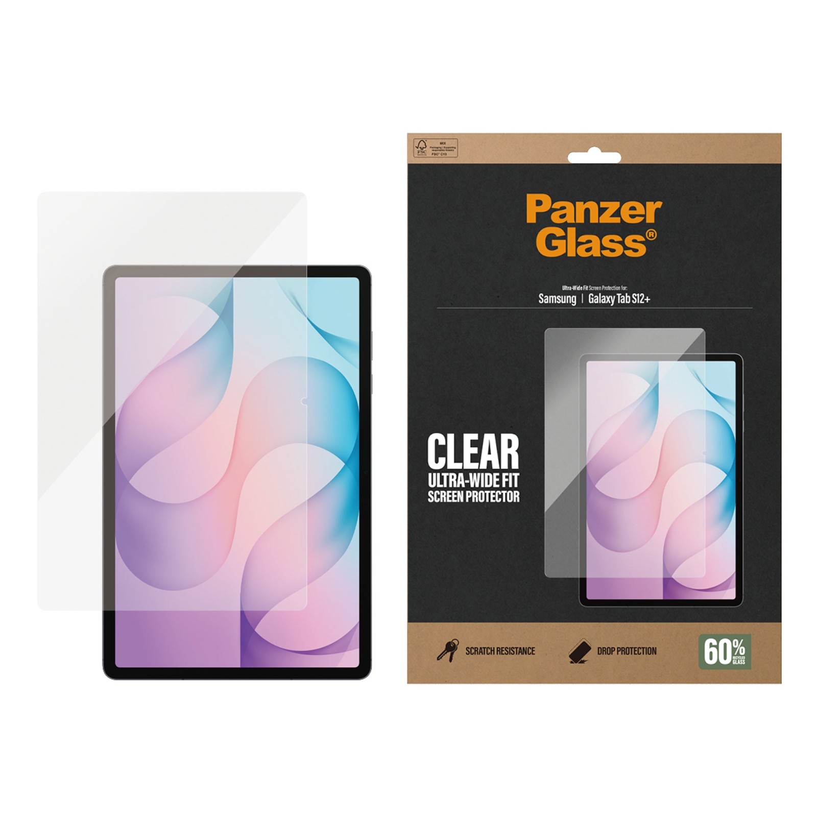 Стъклен протектор PanzerGlass за Samsung Galaxy Tab S12 Plus, UWF