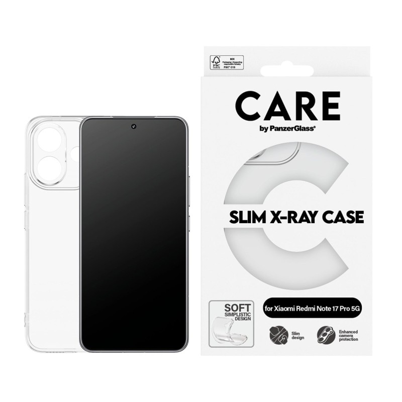 Кейс CARE by PanzerGlass за Xiaomi Redmi Note 17 Pro 5G X-Ray, Прозрачен