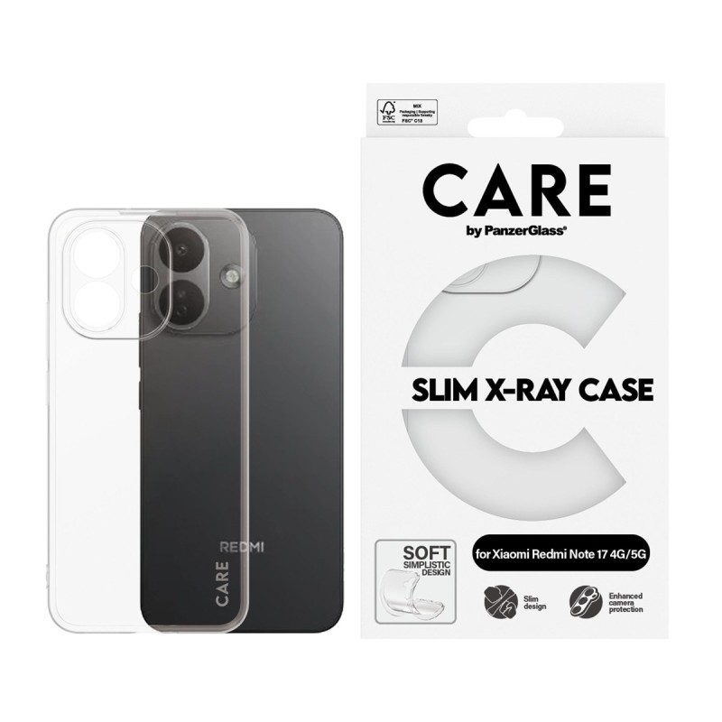 Кейс CARE by PanzerGlass за Xiaomi Redmi Note 17 4G/ 5G X-Ray, Прозрачен