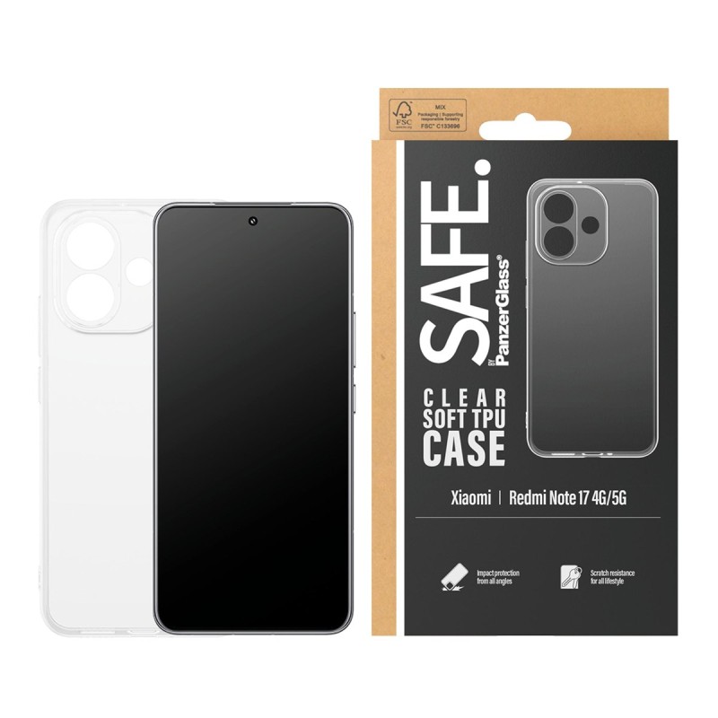 Кейс Safe за Xiaomi Redmi Note 17 4G/5G, TPU - Прозрачен