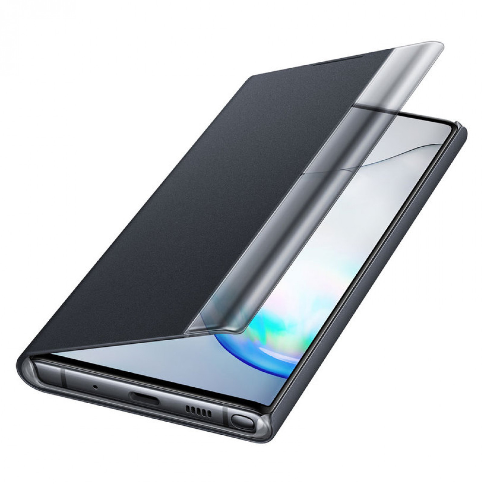 Оригинален Калъф Clear View за Samsung Galaxy Note 10 - Черен