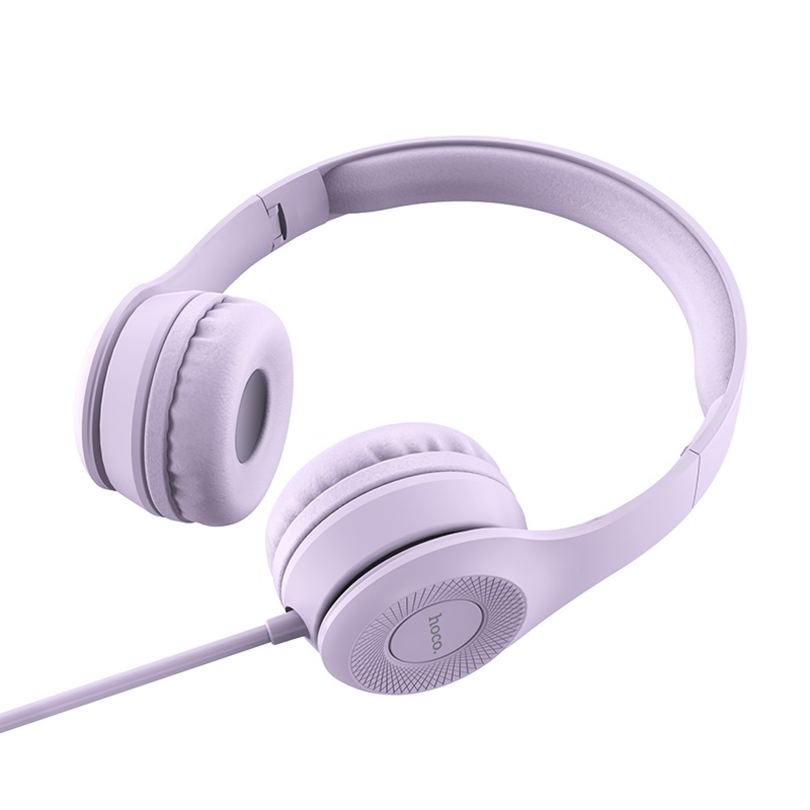 Слушалки Hoco W21 Graceful charm wire control headphones - Лилави