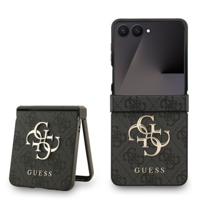 Калъф Guess PU 4G Metal Logo Case за Samsung Galaxy Z Flip 7 - Черен