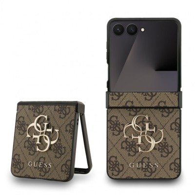 Калъф Guess PU 4G Metal Logo Case за Samsung Galaxy Z Flip 7 - Кафяв