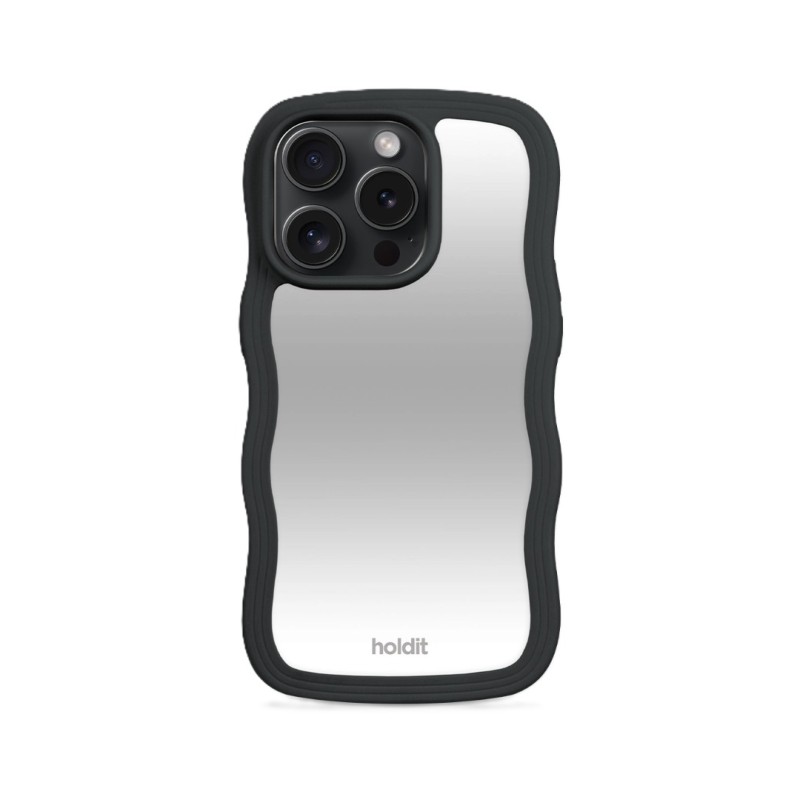 Гръб Holdit Wavy Case за iPhone 15 Pro - Black/Mirror
