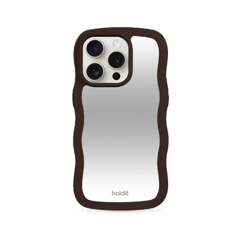 Гръб Holdit Wavy Case за iPhone 15 Pro Max - Chocolate/Mirror