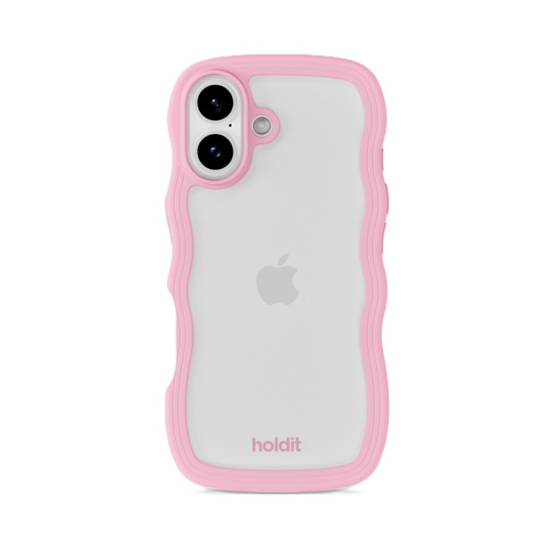 Гръб Holdit Wavy за iPhone 17 - Розов/Прозрачен