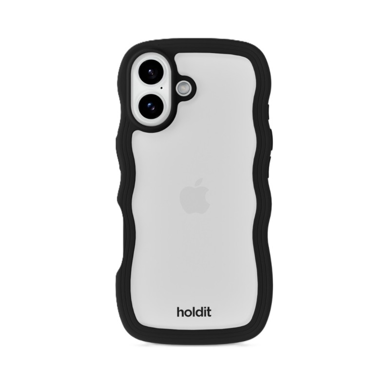 Гръб Holdit Wavy за iPhone 17 - Черен/Прозрачен