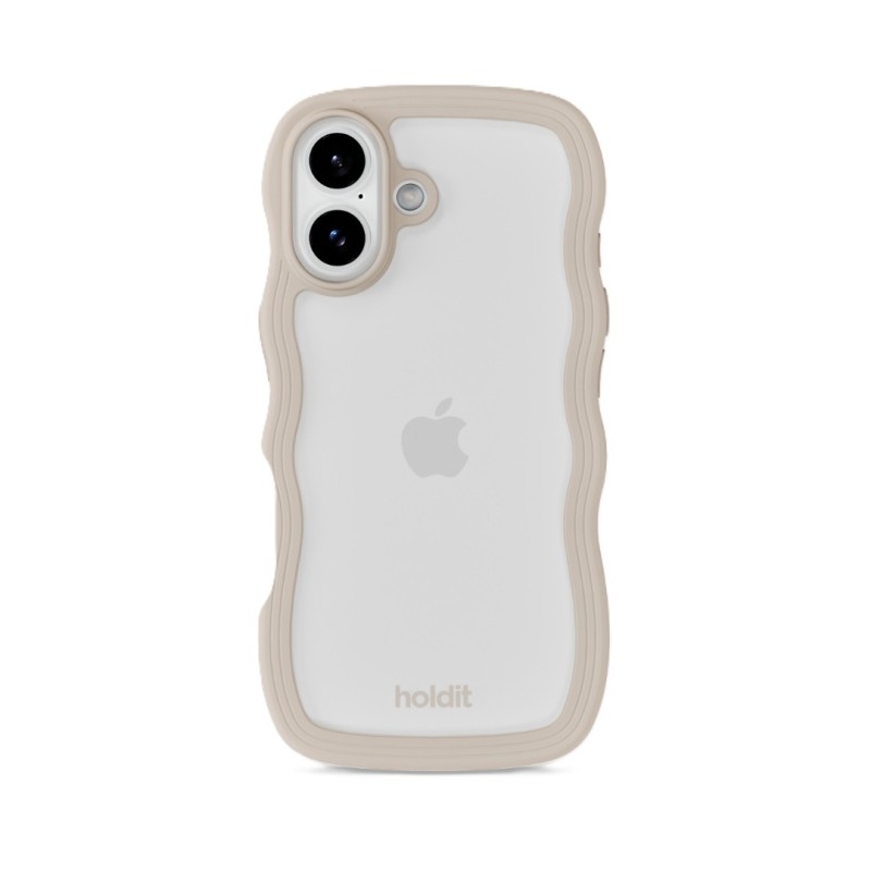 Гръб Holdit Wavy за iPhone 17 - Бежов/Прозрачен