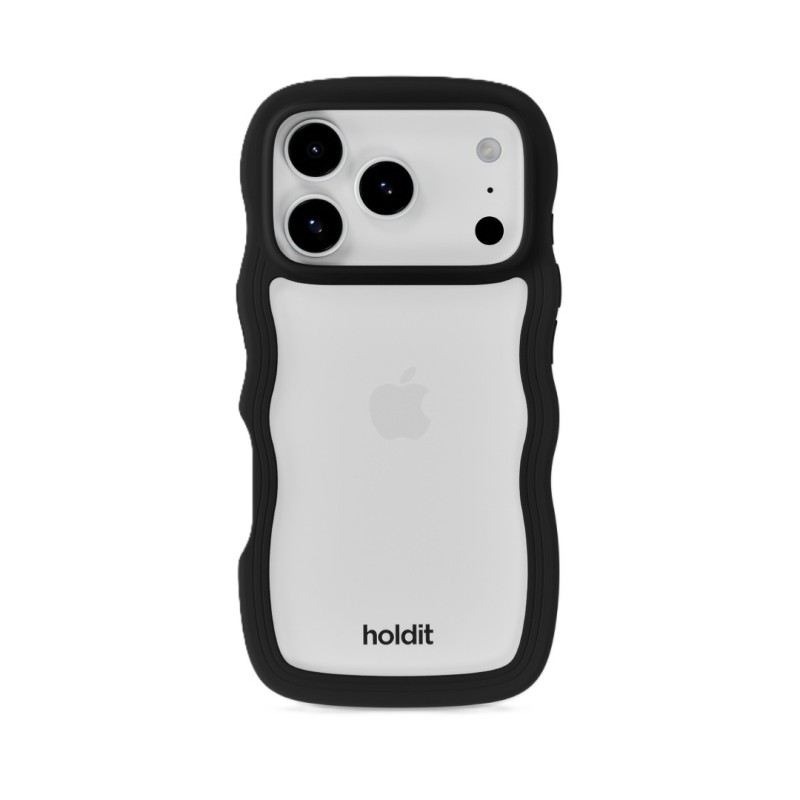 Гръб Holdit Wavy за iPhone 17 Pro / 18 Pro - Черен/Прозрачен