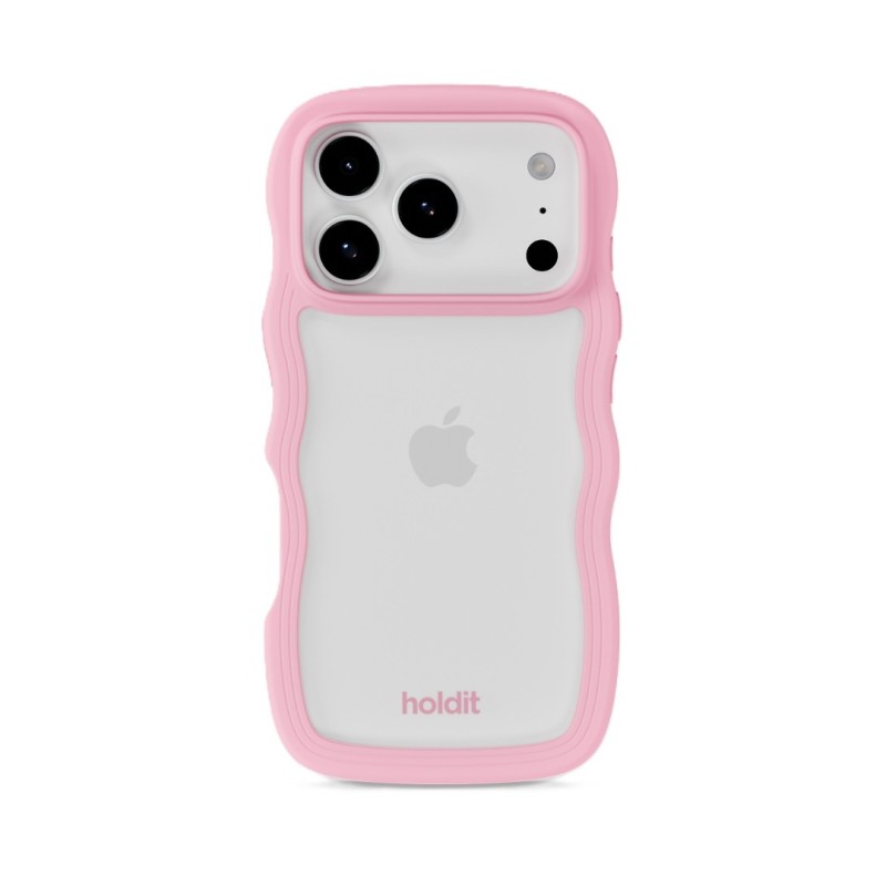 Гръб Holdit Wavy за iPhone 17 Pro / 18 Pro - Розов/Прозрачен