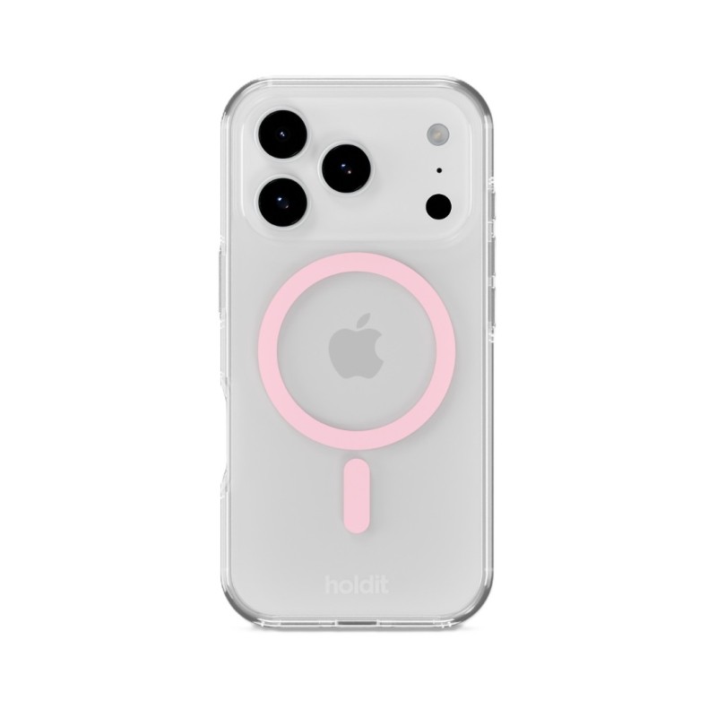 Гръб Holdit MagSafe за iPhone 17 Pro / 18 Pro - Розов/Прозрачен