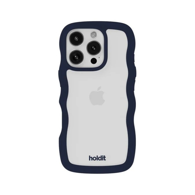 Гръб Holdit Wavy за iPhone 16 Pro - Midnight Blue/Transparent