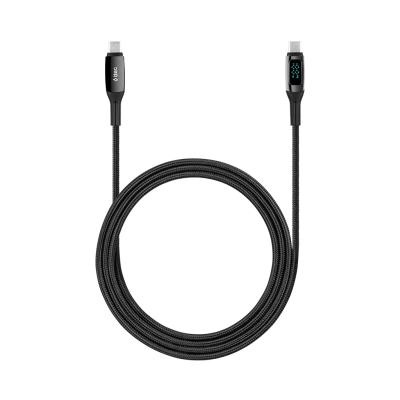Data кабел ttec AlumiCable LCD USB-C – USB-C 100W PD/QC Fast Charging/Data Cable, 150cm - Черен
