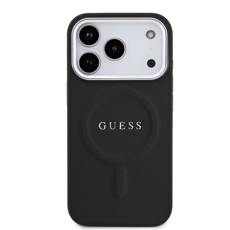 Гръб Guess PU Saffiano MagSafe Case за iPhone 17 Pro Max / 18 Pro Max - Черен