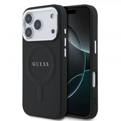 Калъф Guess PU Saffiano MagSafe Case за iPhone 17 Pro / 18 Pro - Черен