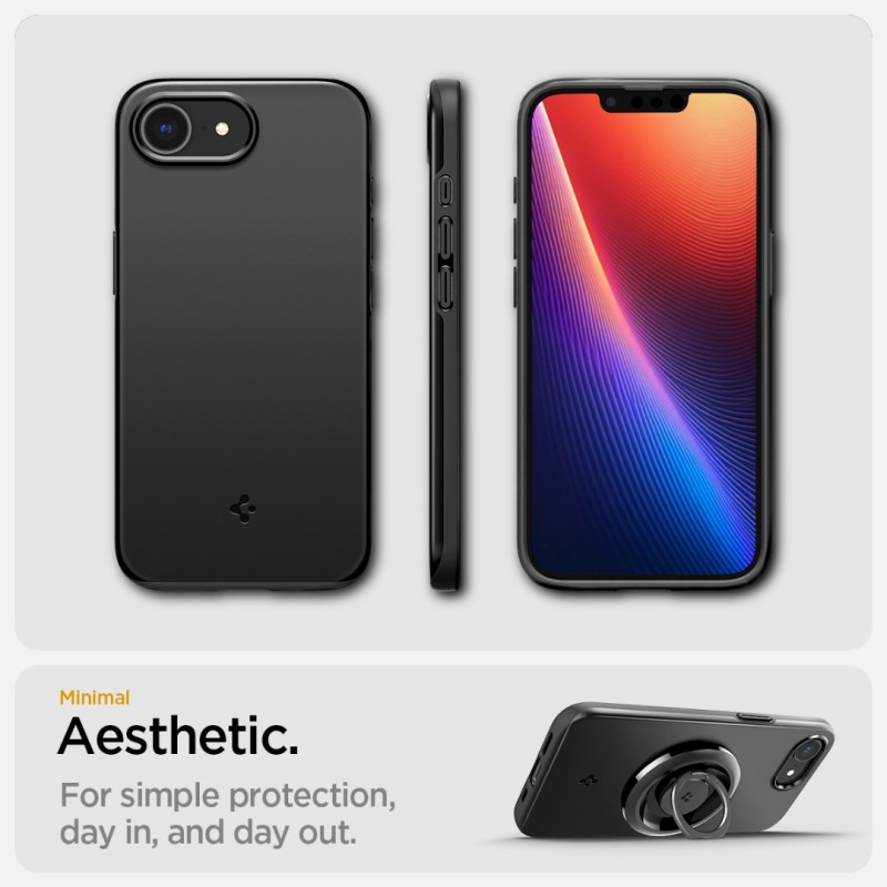 Гръб Spigen за iPhone 17E, iPhone 16E, Thin Fit, MagSafe, Черен - Калъфи за iPhone 16 | Phoneplay.bg