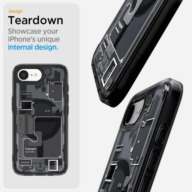 Гръб Spigen Ultra Hybrid MagSafe за iPhone 17E, iPhone 16E - Zero one black - Калъфи за iPhone 16 | Phoneplay.bg