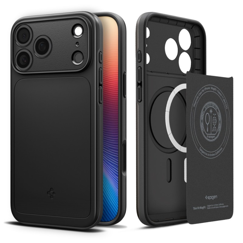Гръб Spigen Thin Fit за iPhone 17 Pro / 18 Pro, Черен | Phoneplay.bg