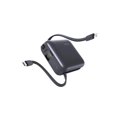 Външна батерия ttec ReCharger Mini LCD 10.000mAh PD 20W Powerbank с кабел USB-C и Lightning Cable - Сива