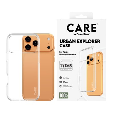 Калъф Care by PanzerGlass за iPhone 17 Pro Max / 18 Pro Max, Flagship Case Transparent Urban Explorer w. Clear Frame