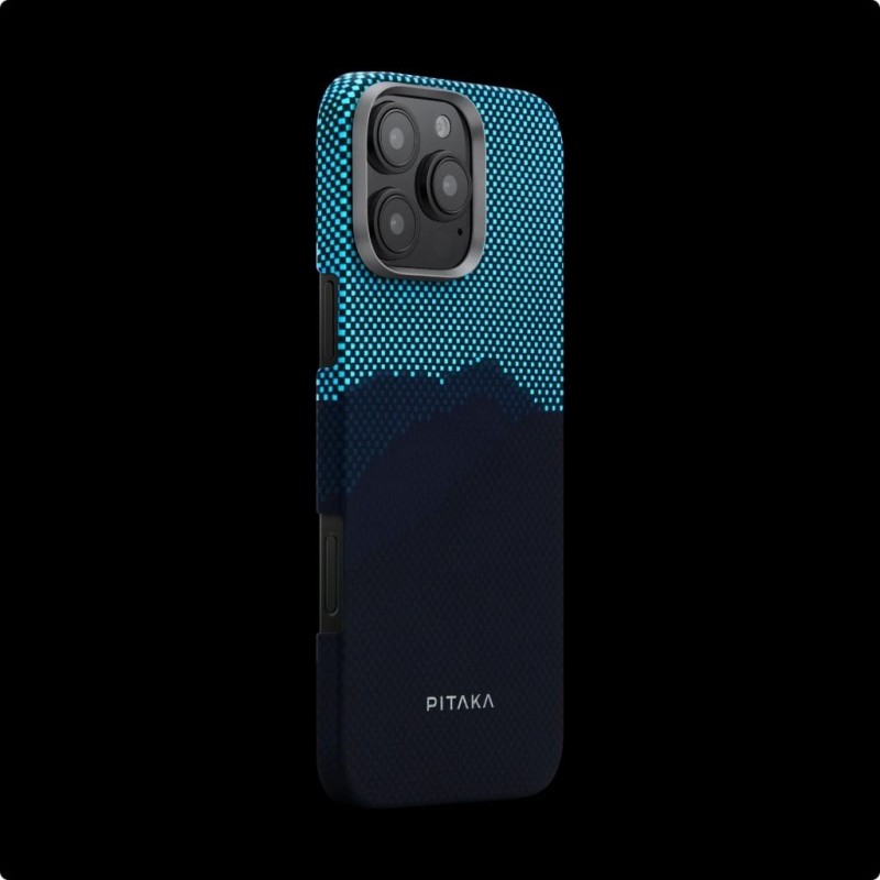 Гръб Pitaka за iPhone 16 Pro, StarPeak, Luminous Case, Over the horizon, Син - Калъфи за iPhone 16 Pro | Phoneplay.bg
