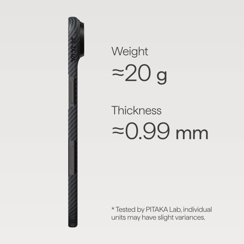 Гръб Pitaka Ultra-Slim Case, Black/Grey за iPhone Air - iPhone 17 Air | Phoneplay.bg