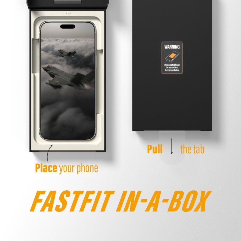 Стъклен протектор PanzerGlass за iPhone 17 Pro / 18 Pro, Stealth, UWF, инсталационен бокс, w. Black Frame | Phoneplay.bg