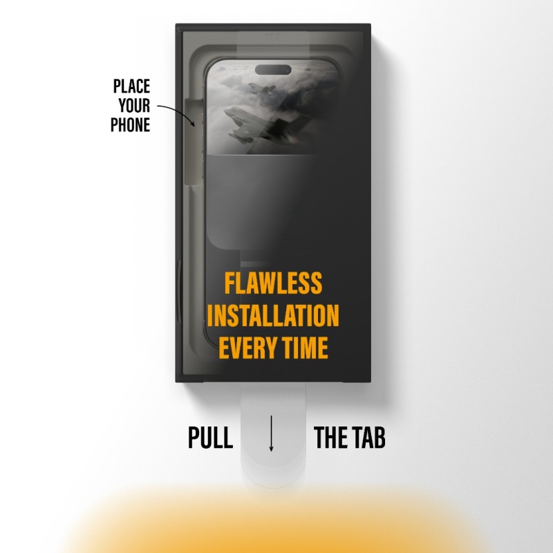Стъклен протектор PanzerGlass за iPhone 17 Pro / 18 Pro, Stealth, UWF, инсталационен бокс, w. Black Frame | Phoneplay.bg