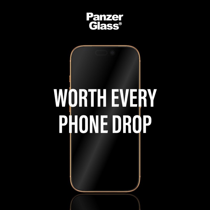 Стъклен протектор PanzerGlass за iPhone 17 Pro / 18 Pro, Stealth, UWF, инсталационен бокс, w. Black Frame | Phoneplay.bg