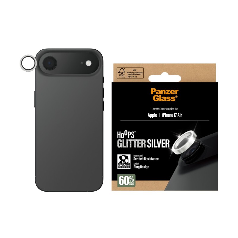 Протектор за камера PanzerGlass Hoops за iPhone 17 Air, Glitter Silver