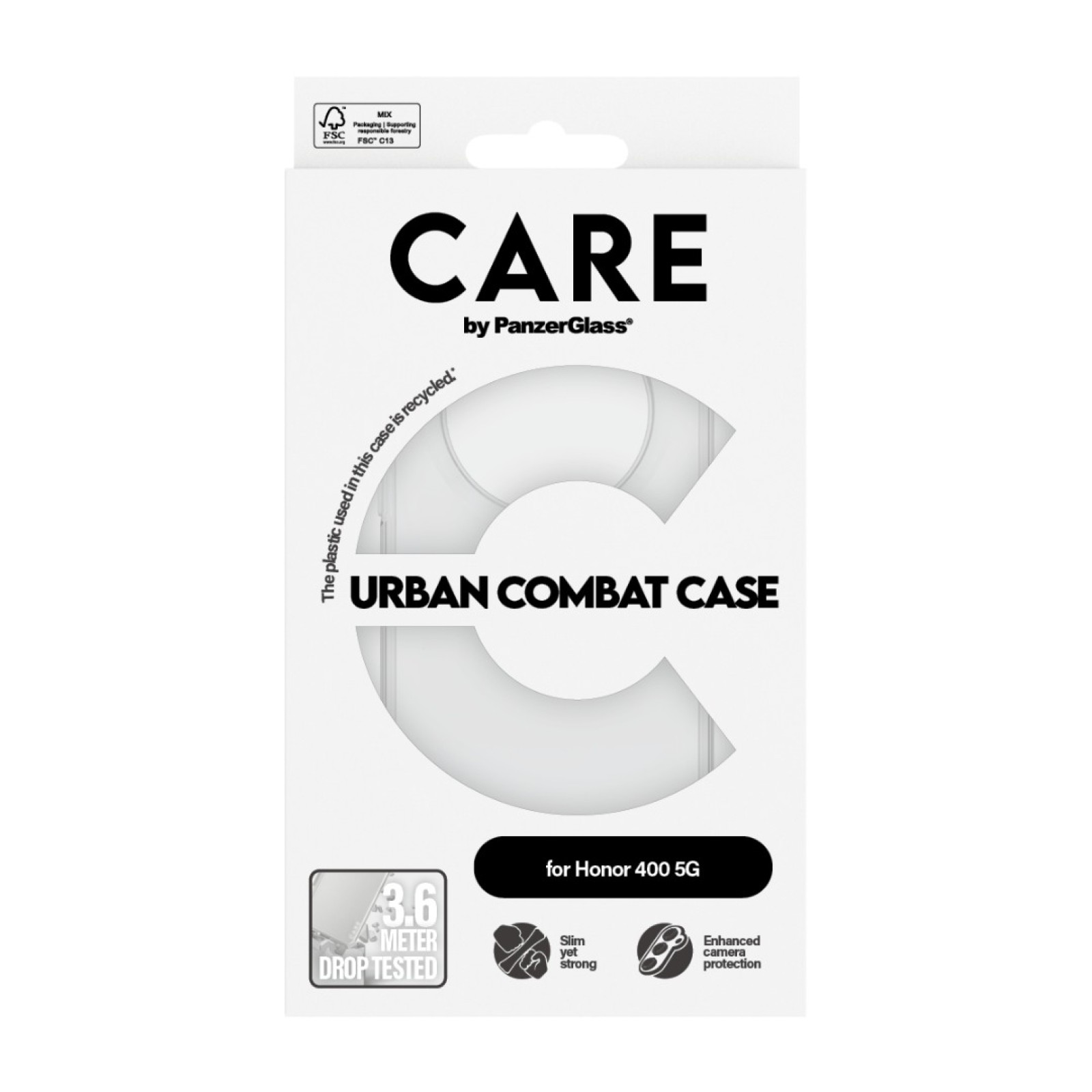 Гръб Care by PanzerGlass за Honor 400 5G, Flagship Case, Urban Combat, Прозрачен - Кейсове и калъфи | Phoneplay.bg