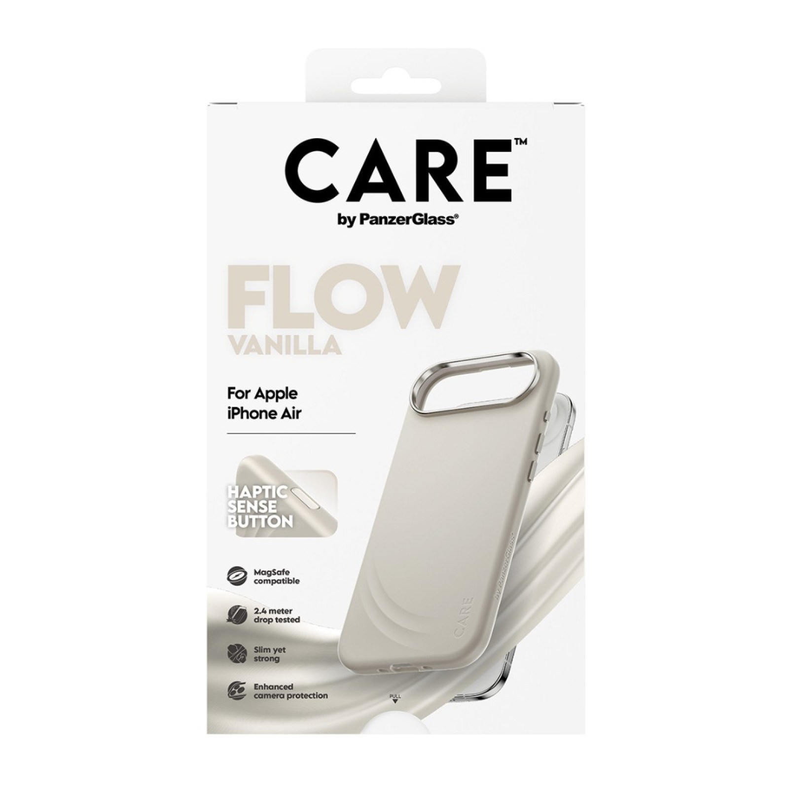 Гръб Care by PanzerGlass за iPhone 17 Air, FLOW Case w haptic button - Vanilla - iPhone 17 Air | Phoneplay.bg