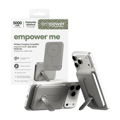 Външна батерия empower by PanzerGlass empower Bank w. Rotate Stand 5000mAh -Titanium