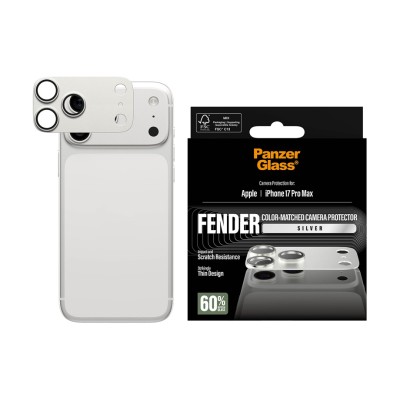 Протектор за камера PanzerGlass Hoops за iPhone 17 Pro Max, FENDER CLP - Silver