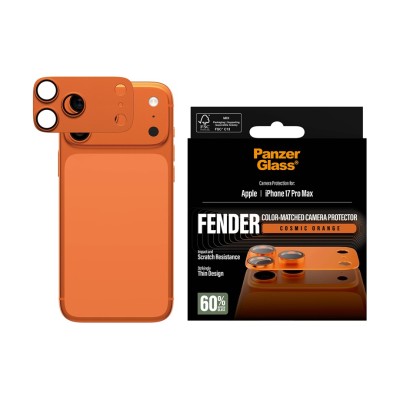 Протектор за камера PanzerGlass Hoops за iPhone 17 Pro Max, FENDER CLP - Orange Протектор за камера PanzerGlass Hoops за iPhone 17 Pro Max, FENDER CLP - Orange