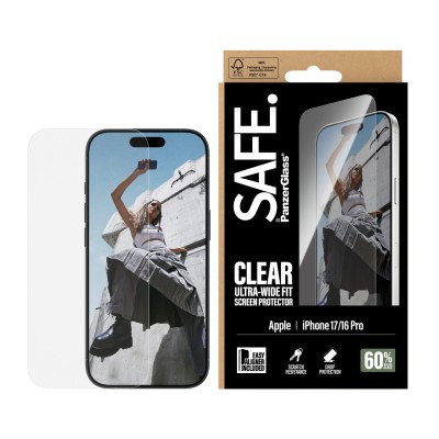 Стъклен протектор Safe за iPhone 17/iPhone 16 Pro, UWF, EasyAligner